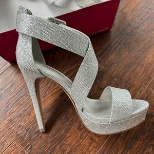 Silver formal heels